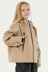 Girl's Pink Detachable Ear Hood Waterproof Insulated Snow Jacket