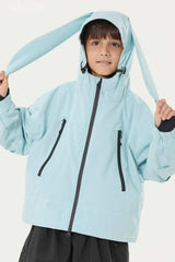 Boy's Black Detachable Ear Hood Waterproof Insulated Snow Jacket