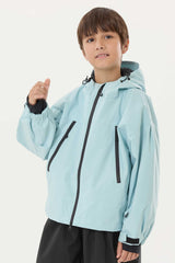 Boy's Black Detachable Ear Hood Waterproof Insulated Snow Jacket