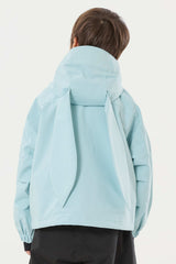 Boy's Ice Blue Detachable Ear Hood Waterproof Insulated Snow Jacket