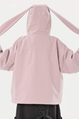 Girl's Pink Detachable Ear Hood Waterproof Insulated Snow Jacket