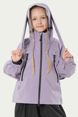 Girl's Lavender Detachable Ear Hood Waterproof Insulated Snow Jacket