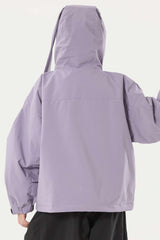 Girl's Lavender Detachable Ear Hood Waterproof Insulated Snow Jacket