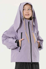 Girl's Lavender Detachable Ear Hood Waterproof Insulated Snow Jacket