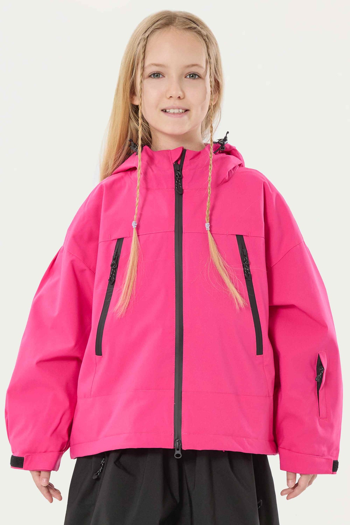 Girl's Rose Detachable Ear Hood Waterproof Insulated Snow Jacket