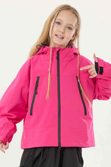 Girl's Rose Detachable Ear Hood Waterproof Insulated Snow Jacket
