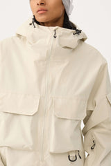 Women's Black Techwear Half-Zip Insulated Snow Anorak