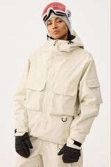 Women's Black Techwear Half-Zip Insulated Snow Anorak