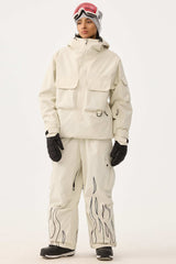 Women's Coffee Techwear Half-Zip Insulated Snow Anorak