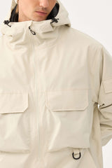 Men's Black Techwear Half-Zip Insulated Snow Anorak