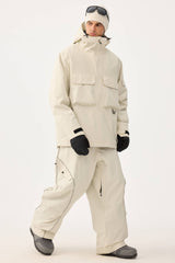 Men's Off White Techwear Half-Zip Insulated Snow Anorak