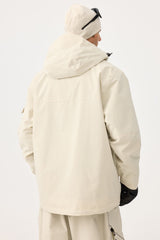 Men's Khaki Techwear Half-Zip Insulated Snow Anorak