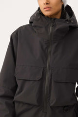 Women's Khaki Techwear Half-Zip Insulated Snow Anorak