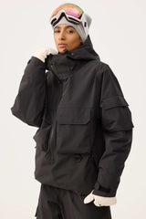 Women's Coffee Techwear Half-Zip Insulated Snow Anorak