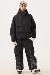 Women's Khaki Techwear Half-Zip Insulated Snow Anorak