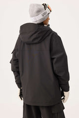 Women's Khaki Techwear Half-Zip Insulated Snow Anorak