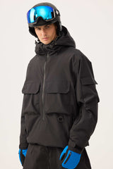 Men's Off White Techwear Half-Zip Insulated Snow Anorak