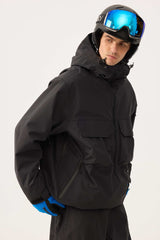 Men's Coffee Techwear Half-Zip Insulated Snow Anorak