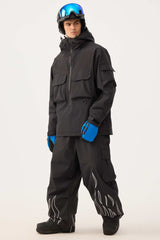 Men's Coffee Techwear Half-Zip Insulated Snow Anorak