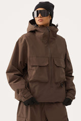 Women's Off White Techwear Half-Zip Insulated Snow Anorak