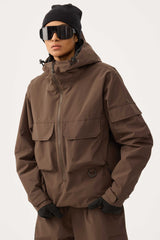 Women's Off White Techwear Half-Zip Insulated Snow Anorak