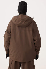 Women's Off White Techwear Half-Zip Insulated Snow Anorak