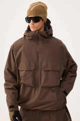 Men's Off White Techwear Half-Zip Insulated Snow Anorak