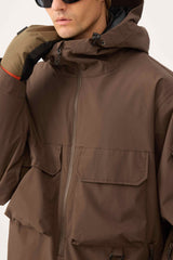 Men's Off White Techwear Half-Zip Insulated Snow Anorak