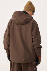 Men's Black Techwear Half-Zip Insulated Snow Anorak