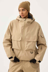 Women's Off White Techwear Half-Zip Insulated Snow Anorak