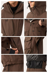 Women's Coffee Techwear Half-Zip Insulated Snow Anorak