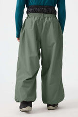 Men's Dark Brown Baggy Utility Wear-resistant Snow Pants