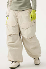 Women's Dark Brown Baggy Utility Wear-resistant Snow Pants