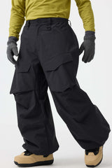 Men's Dark Brown Baggy Utility Wear-resistant Snow Pants
