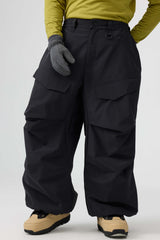 Men's Army Green Baggy Utility Wear-resistant Snow Pants
