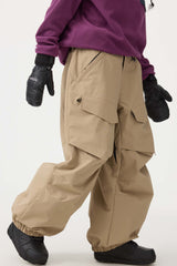 Women's Rose Baggy Utility Wear-resistant Snow Pants