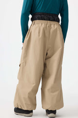 Men's Dark Brown Baggy Utility Wear-resistant Snow Pants