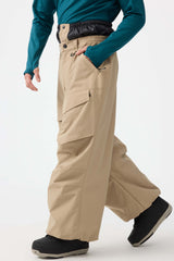 Men's Black Baggy Utility Wear-resistant Snow Pants
