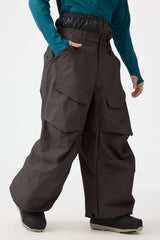 Men's Dark Brown Baggy Utility Wear-resistant Snow Pants