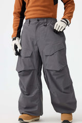 Men's Army Green Baggy Utility Wear-resistant Snow Pants