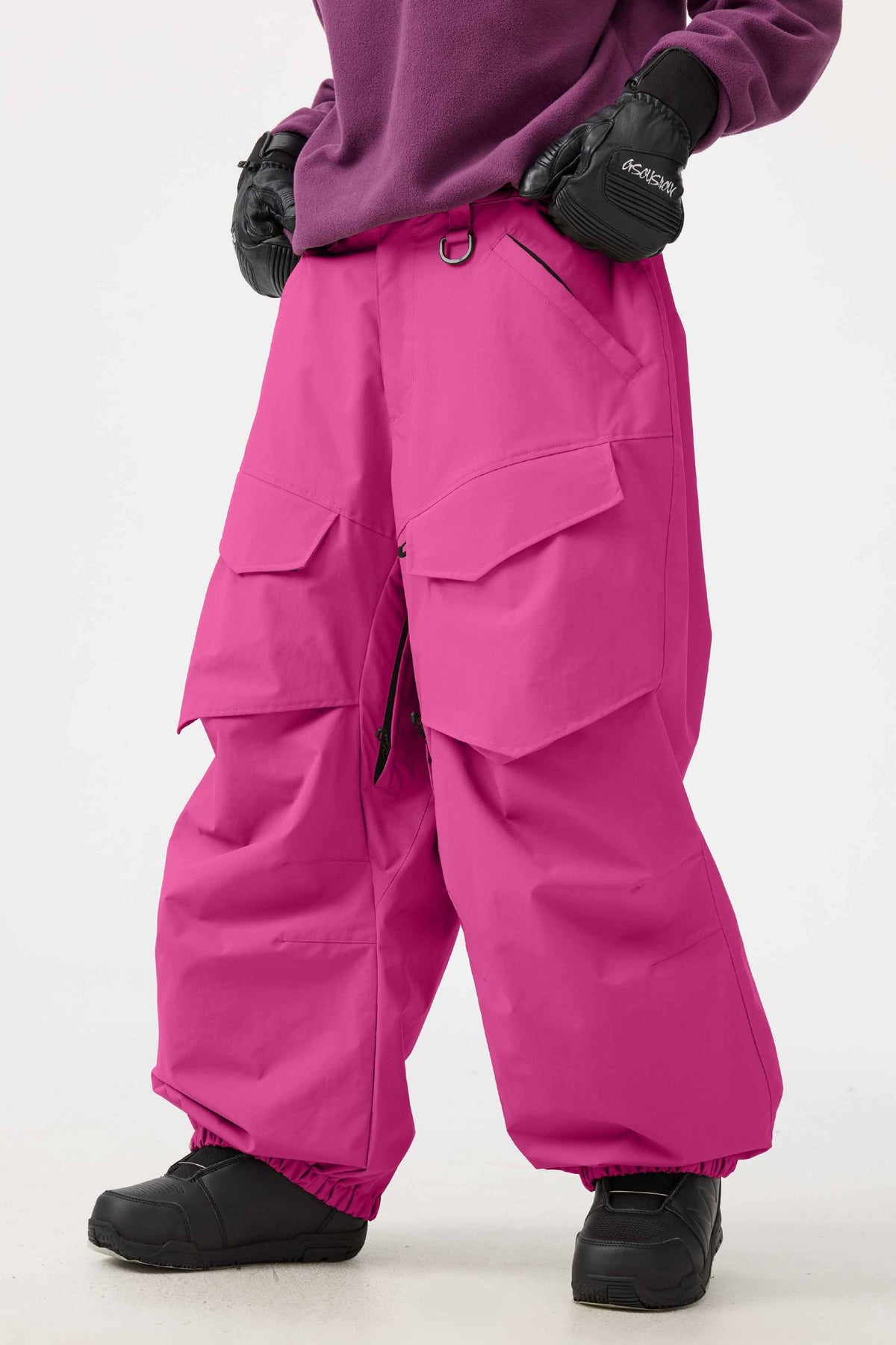 Women's Rose Baggy Utility Wear-resistant Snow Pants