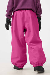 Women's Army Green Baggy Utility Wear-resistant Snow Pants