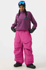 Women's Rose Baggy Utility Wear-resistant Snow Pants