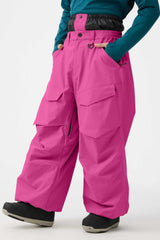 Men's Dark Brown Baggy Utility Wear-resistant Snow Pants