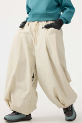 Pantalones de nieve holgados con cordón para mujer en color café 