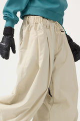 Pantalones de nieve holgados con cordón para mujer en color café 