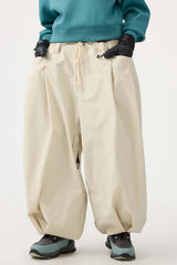 Pantalones de nieve holgados con cordón para mujer en color café 