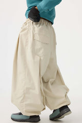 Pantalones de nieve holgados con cordón para mujer en color café 