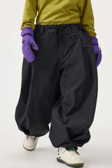 Pantalones de nieve holgados con cordón para mujer en color café 