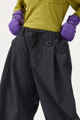 Pantalones de nieve holgados con cordón para mujer en color café 